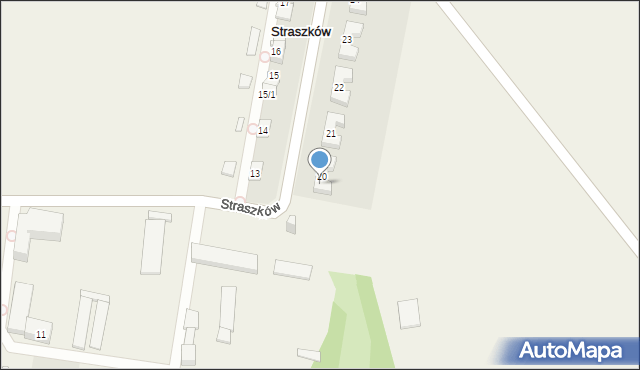 Straszków, Straszków, 20/1, mapa Straszków