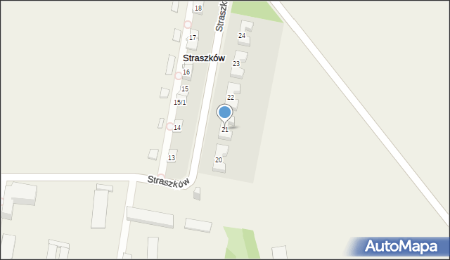 Straszków, Straszków, 21, mapa Straszków