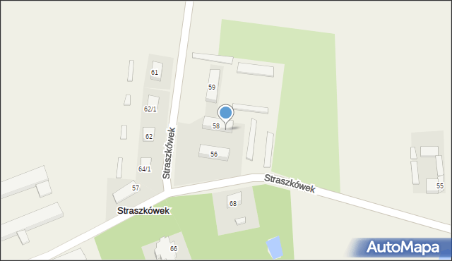 Straszkówek, Straszkówek, 58B, mapa Straszkówek