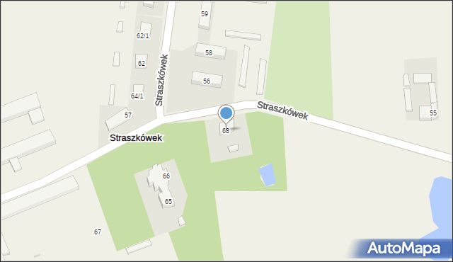 Straszkówek, Straszkówek, 68, mapa Straszkówek