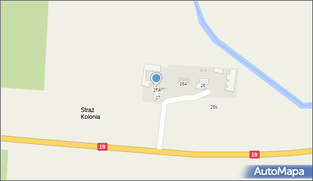 Straż, Straż, 27A, mapa Straż