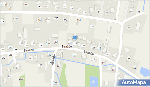 Strażów, Strażów, 123, mapa Strażów