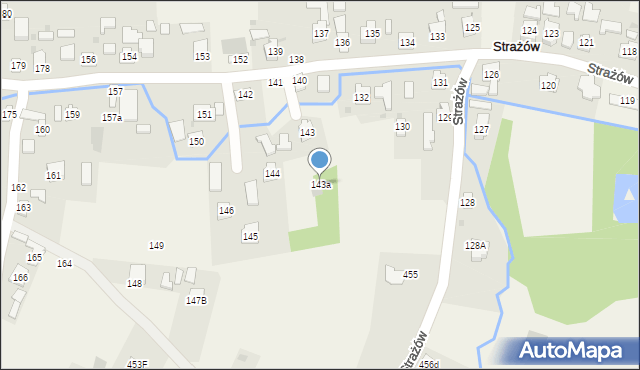 Strażów, Strażów, 143a, mapa Strażów