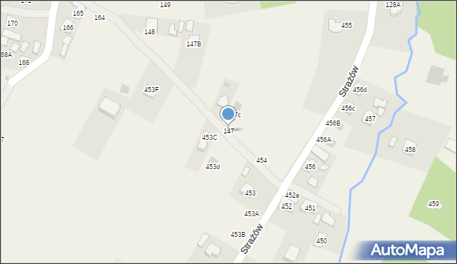 Strażów, Strażów, 147, mapa Strażów