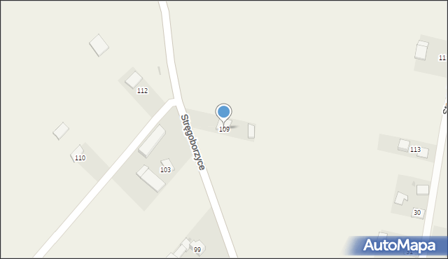 Stręgoborzyce, Stręgoborzyce, 109, mapa Stręgoborzyce