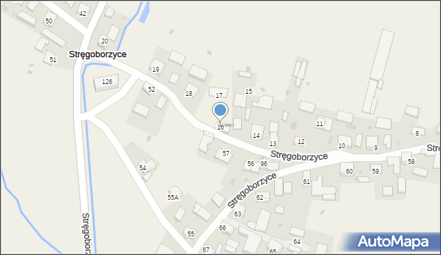 Stręgoborzyce, Stręgoborzyce, 16, mapa Stręgoborzyce