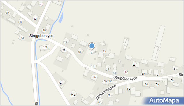 Stręgoborzyce, Stręgoborzyce, 17, mapa Stręgoborzyce