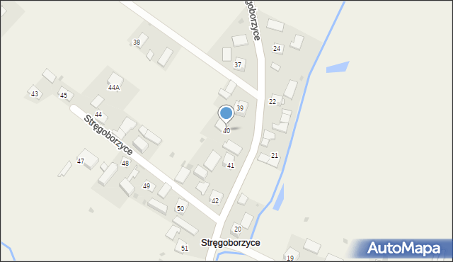 Stręgoborzyce, Stręgoborzyce, 40, mapa Stręgoborzyce