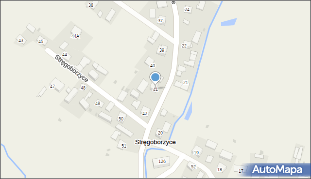 Stręgoborzyce, Stręgoborzyce, 41, mapa Stręgoborzyce