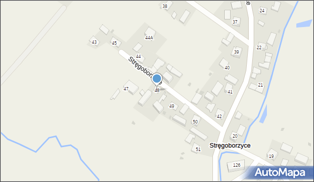 Stręgoborzyce, Stręgoborzyce, 48, mapa Stręgoborzyce