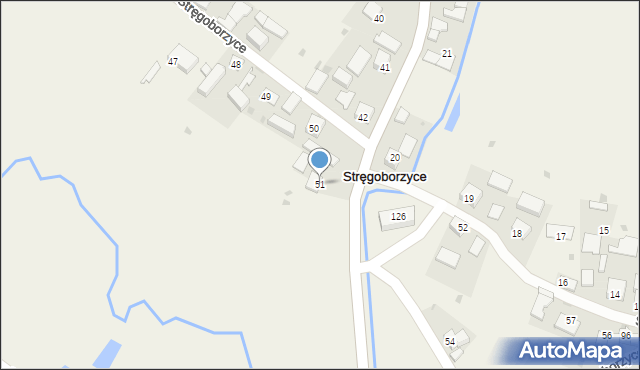 Stręgoborzyce, Stręgoborzyce, 51, mapa Stręgoborzyce