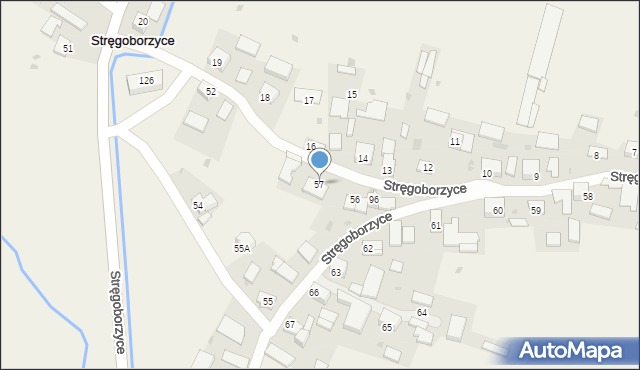 Stręgoborzyce, Stręgoborzyce, 57, mapa Stręgoborzyce