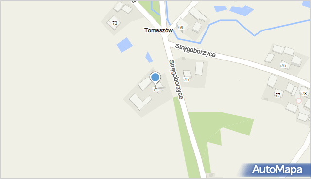 Stręgoborzyce, Stręgoborzyce, 74, mapa Stręgoborzyce