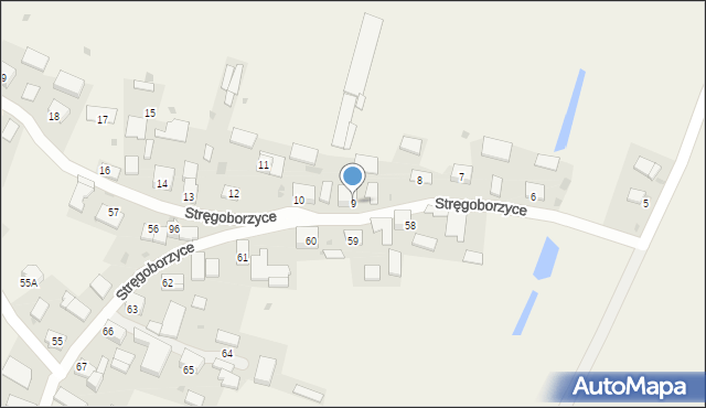 Stręgoborzyce, Stręgoborzyce, 9, mapa Stręgoborzyce