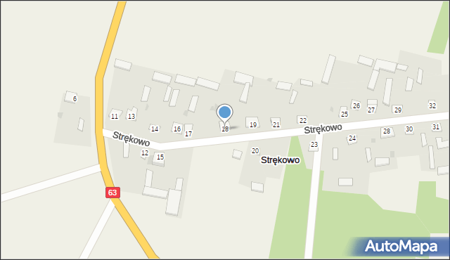 Strękowo, Strękowo, 18, mapa Strękowo