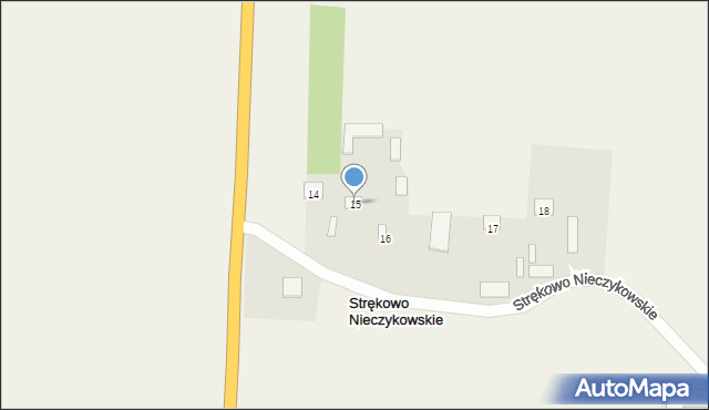 Strękowo Nieczykowskie, Strękowo Nieczykowskie, 15, mapa Strękowo Nieczykowskie