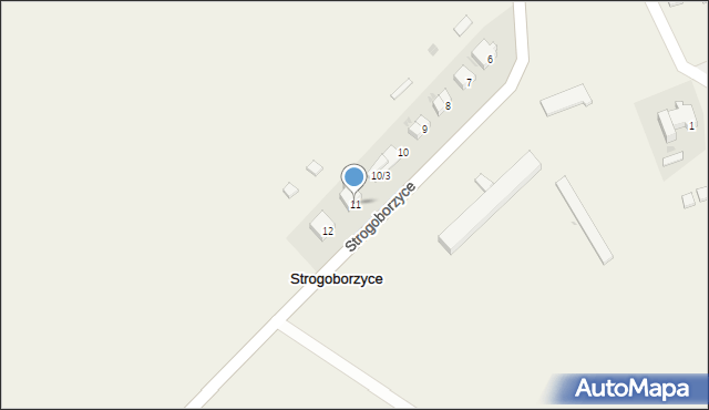 Strogoborzyce, Strogoborzyce, 11, mapa Strogoborzyce