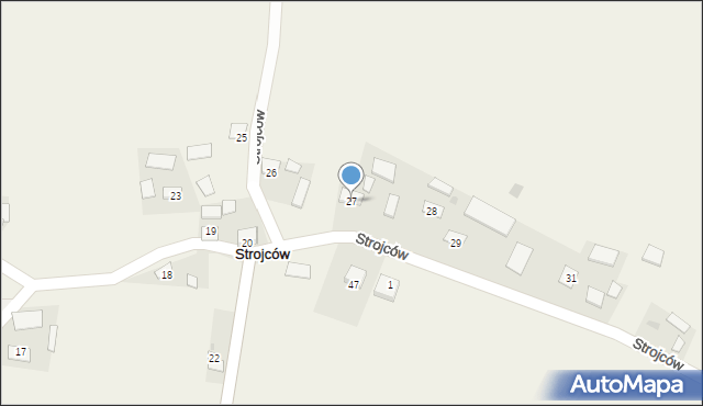 Strojców, Strojców, 27, mapa Strojców