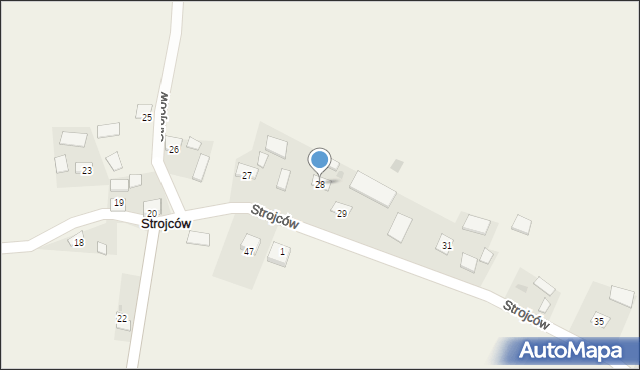 Strojców, Strojców, 28, mapa Strojców