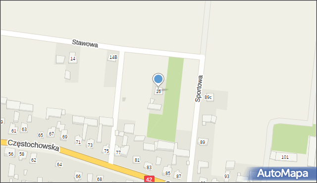 Strojec, Stawowa, 16, mapa Strojec