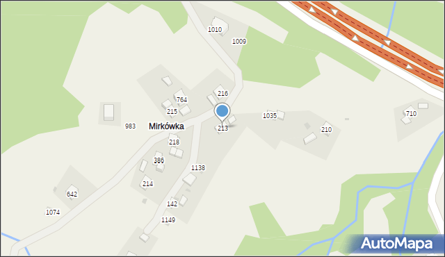 Stróża, Stróża, 213, mapa Stróża