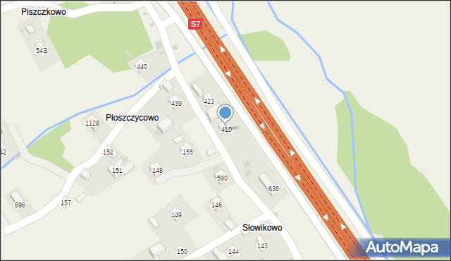 Stróża, Stróża, 410, mapa Stróża