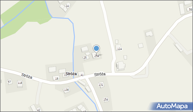 Stróża, Stróża, 25a, mapa Stróża