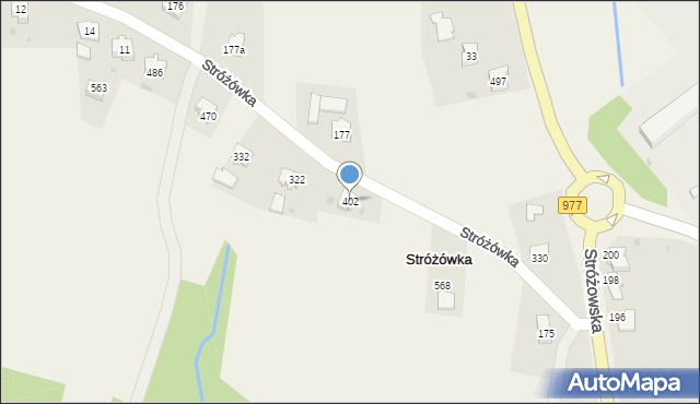 Stróżówka, Stróżówka, 402, mapa Stróżówka