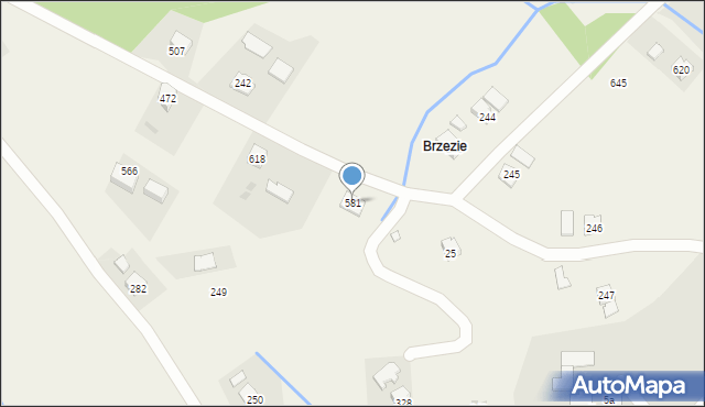 Stróżówka, Stróżówka, 581, mapa Stróżówka