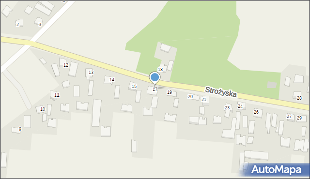 Strożyska, Strożyska, 17, mapa Strożyska