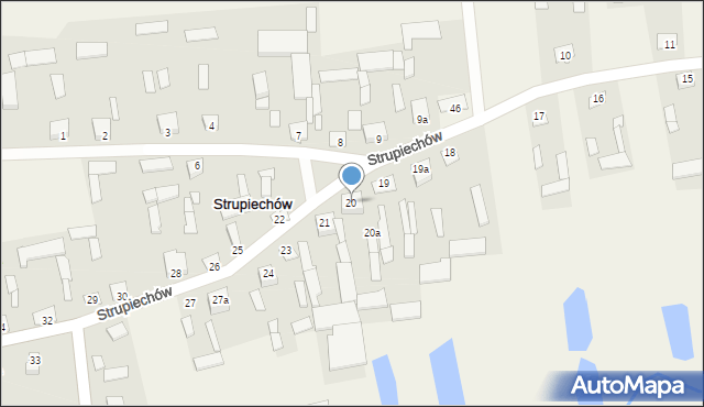 Strupiechów, Strupiechów, 20, mapa Strupiechów