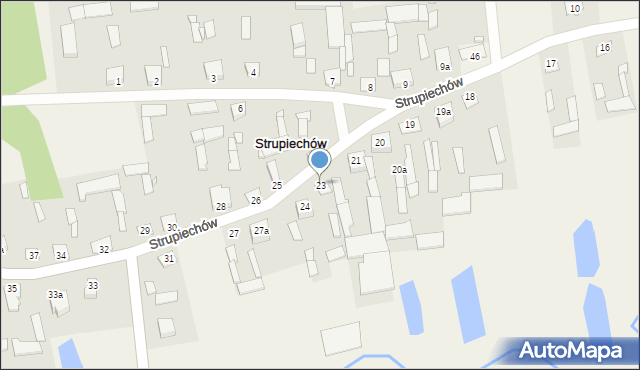 Strupiechów, Strupiechów, 23, mapa Strupiechów