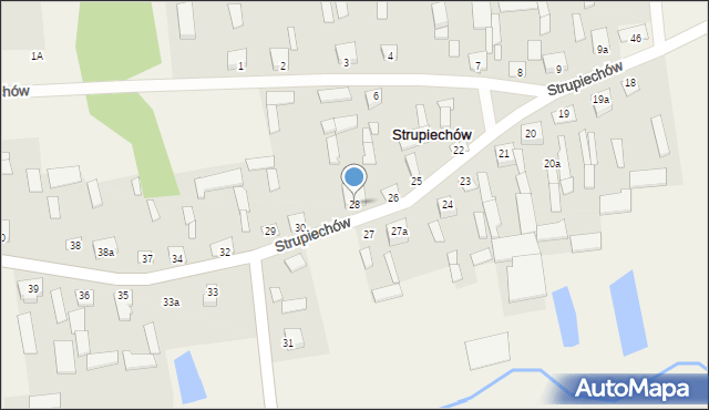 Strupiechów, Strupiechów, 28, mapa Strupiechów