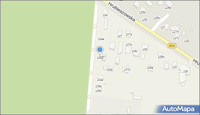 Strupin Mały, Strupin Mały, 104D, mapa Strupin Mały