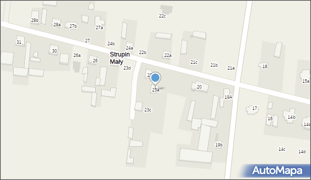 Strupin Mały, Strupin Mały, 23a, mapa Strupin Mały