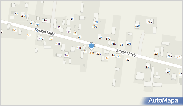 Strupin Mały, Strupin Mały, 38b, mapa Strupin Mały