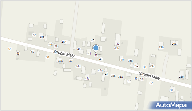 Strupin Mały, Strupin Mały, 43, mapa Strupin Mały
