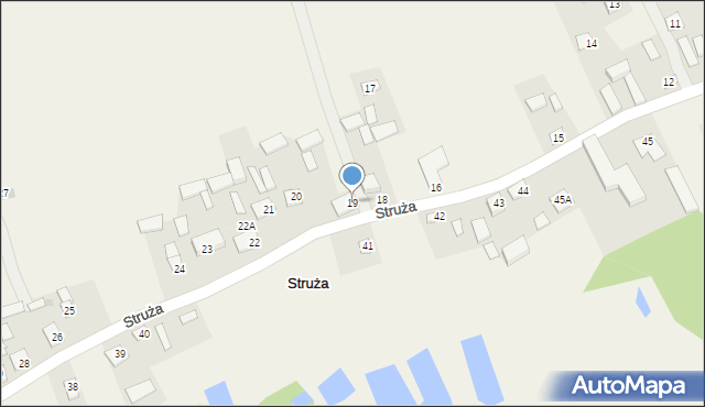 Struża, Struża, 19, mapa Struża