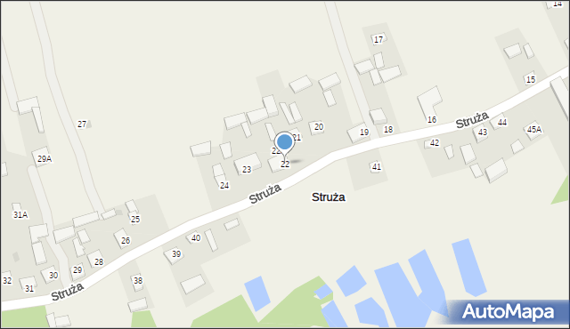 Struża, Struża, 22, mapa Struża