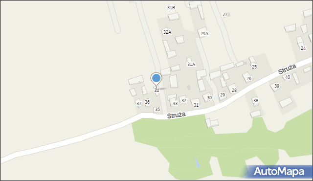 Struża, Struża, 34, mapa Struża