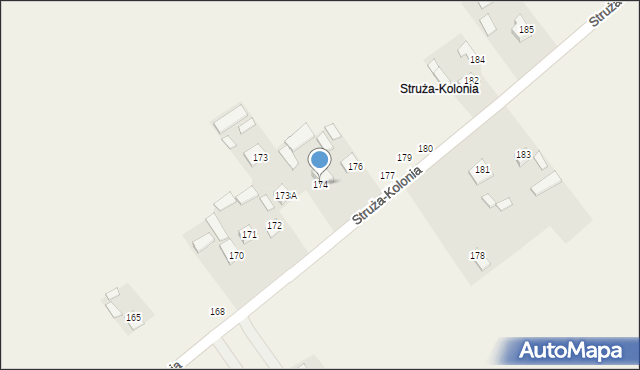 Struża-Kolonia, Struża-Kolonia, 174, mapa Struża-Kolonia