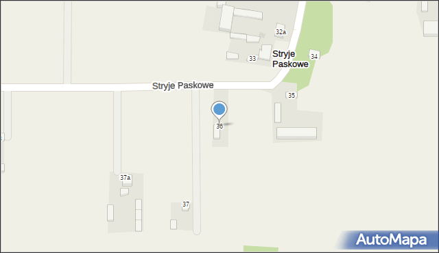 Stryje Paskowe, Stryje Paskowe, 36, mapa Stryje Paskowe