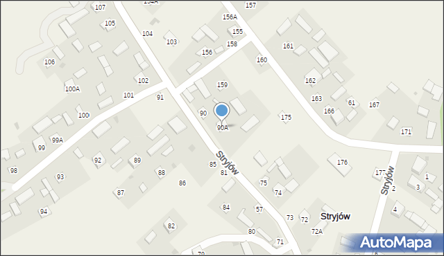 Stryjów, Stryjów, 90A, mapa Stryjów