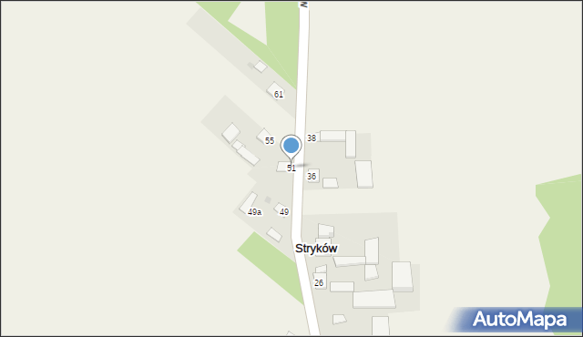 Stryków, Stryków, 51, mapa Stryków