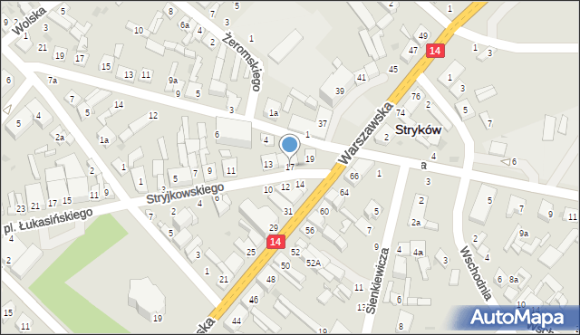 Stryków, Stryjkowskiego Macieja, 17, mapa Stryków