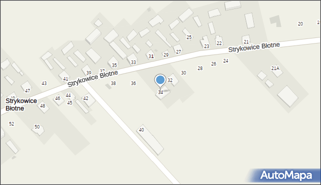 Strykowice Błotne, Strykowice Błotne, 34, mapa Strykowice Błotne