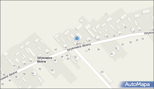 Strykowice Błotne, Strykowice Błotne, 39, mapa Strykowice Błotne