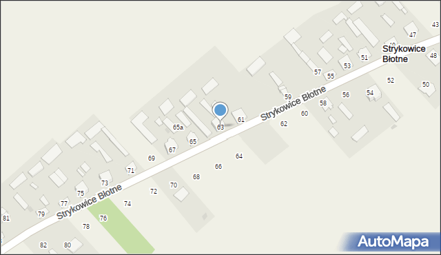 Strykowice Błotne, Strykowice Błotne, 63, mapa Strykowice Błotne