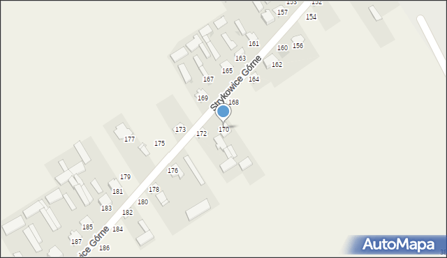 Strykowice Górne, Strykowice Górne, 170, mapa Strykowice Górne