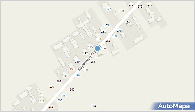 Strykowice Górne, Strykowice Górne, 186, mapa Strykowice Górne